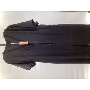 Quince MATERNITY Vintage Wash Tencel Button Front Maternity Jumpsuit Black M